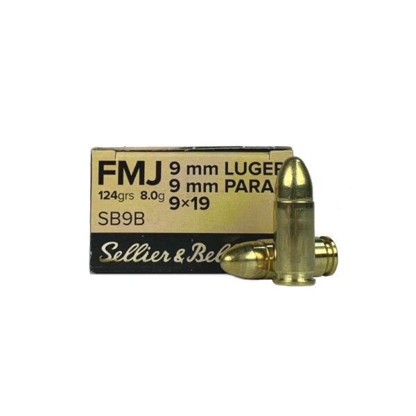 Sellier & Bellot 9mm Luger 124 Gr. Full Metal Jacket- Box of 50