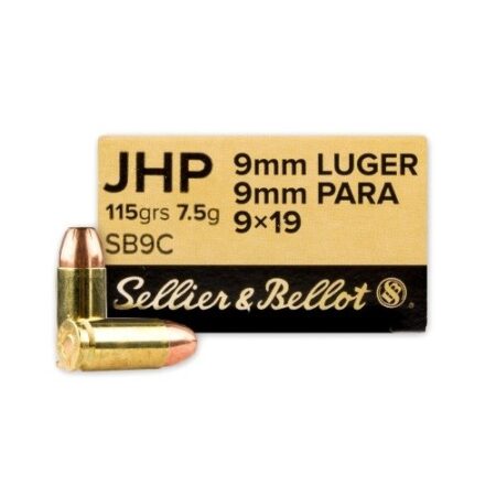 Sellier & Bellot 9mm Luger 115 Gr. Jacketed Hollow Point- Box of 50