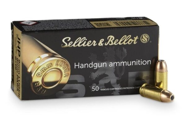 Sellier & Bellot 9mm Luger 124 Gr. Jacketed Hollow Point- Box of 50
