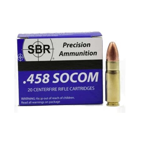 SBR .458 Socom 450 Gr. Full Metal Jacket- Subsonic- Box of 20
