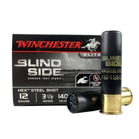 Winchester Blind Side 12 Gauge 3-1/2" 1-5/8 oz BB Hex Steel Shot- Lead Free- Box of 25