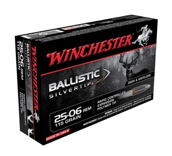 Winchester Ballistic Silvertip .25-06 Remington 115 Gr. Rapid Controlled Expansion Polymer Tip- Box of 20