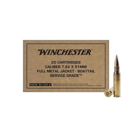 Winchester Military Service Grade 7.62x51 147 Gr. Full Metal Jacket Boat Tail- Box of 20