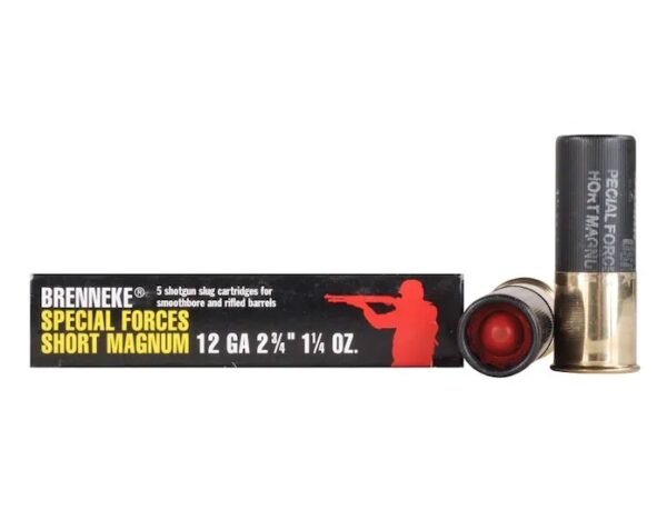 Brenneke USA Special Forces Short Magnum 12 Ga 2-3/4" 1-1/4 oz Lead Point Slug- Box of 5