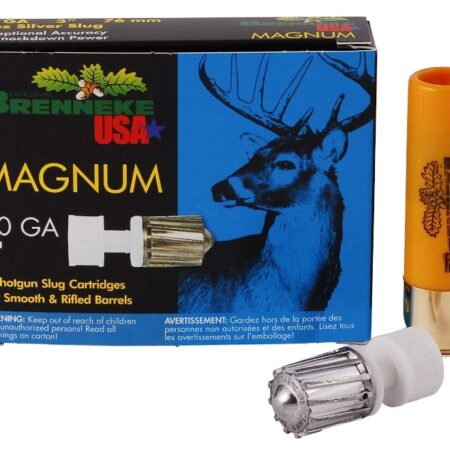 Brenneke USA Magnum 20 Gauge 3" 1 oz Lead Silver Rifled Slug- Box of 5