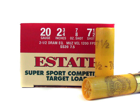 Estate Super Sport Competition Target Load 20 Gauge 2-3/4" 7/8 oz #7-1/2 Shot- Case of 250
