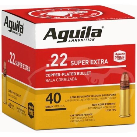 Aguila SuperExtra .22 Long Rifle 40 Gr. Plated Lead Round Nose- Box of 250
