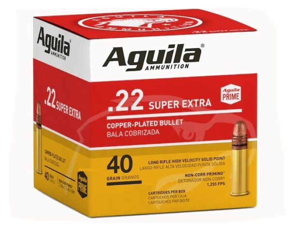 Aguila SuperExtra .22 Long Rifle 40 Gr. Plated Lead Round Nose- Box of 250