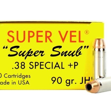Super Vel Super Snub .38 Special +P 90 Gr. Jacketed Hollow Point- Box of 20