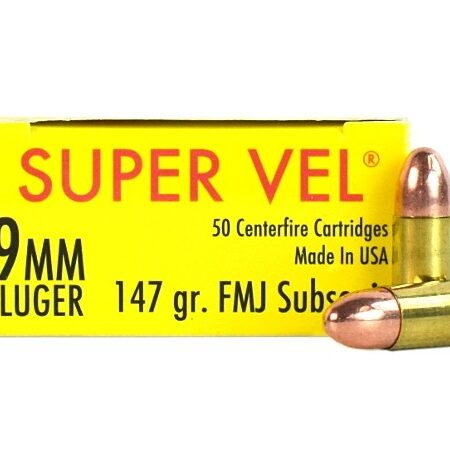 Super Vel Hush Puppy 9mm Luger 147 Gr. Full Metal Jacket- Subsonic- Box of 50