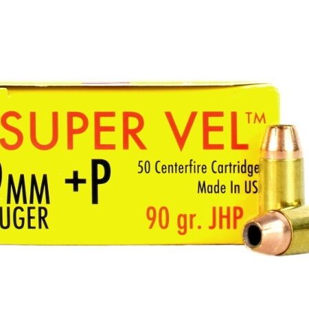 Super Vel 9mm Luger +P 90 Gr. Jacket Hollow Point- Box of 50