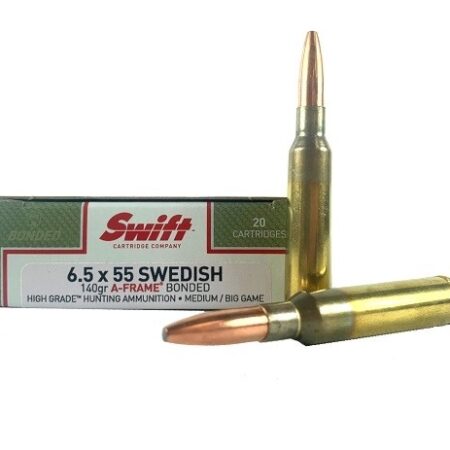 Swift High Grade Hunting 6.5x55 Swedish 140 Gr. Bonded A-Frame Semi-Spitzer- Box of 20