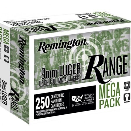 Remington Range 9mm Luger 115 Gr. Full Metal Jacket- Mega Pack of 250