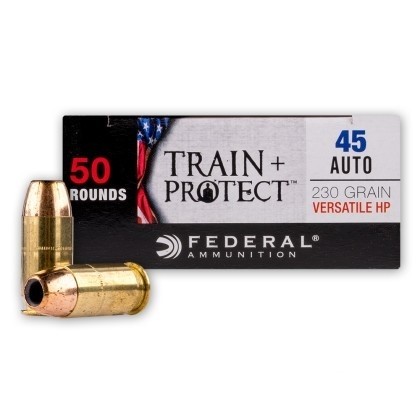 Federal Train & Protect .45 ACP 230 Gr. Versatile Hollow Point- Box of 50