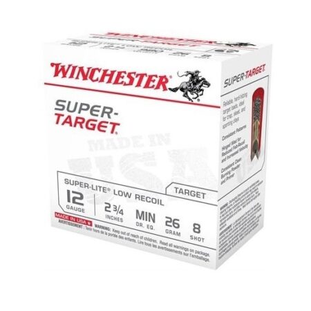 Winchester Super-Lite Low Recoil 12 Gauge 2-3/4" 26 Gram #8 Shot- Case of 250