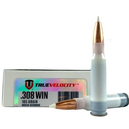 True Velocity .308 Winchester 165 Gr. Nosler Accubond Polymer Tip- Plastic Case- Box of 20