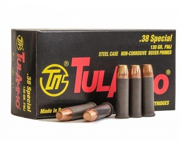 TulAmmo .38 Special 130 Gr. FMJ (Bi-Metal) Steel Case- Box of 50