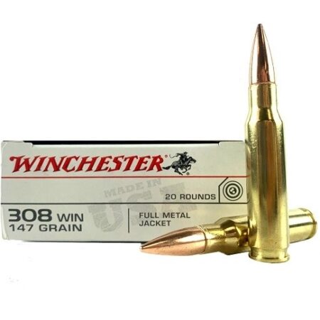 Winchester USA .308 Winchester 147 Gr. Full Metal Jacket- Box of 20