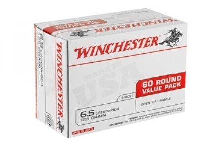 Winchester USA 6.5 Creedmoor 125 Gr. Open Tip Range- Value Pack of 60 Rounds