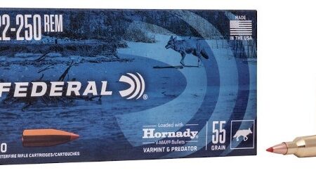 Federal Varmint & Predator 22-250 Remington 55 Gr. Hornady V-Max- Box of 20