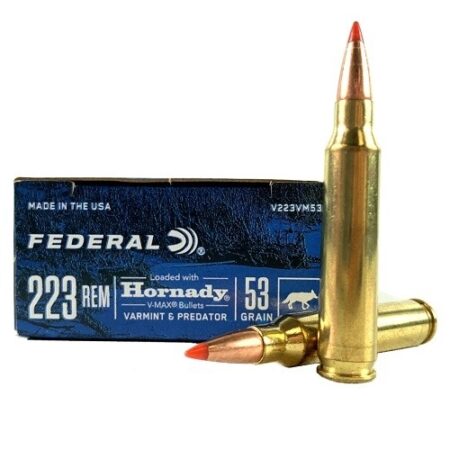 Federal Varmint & Predator .223 Remington 53 Gr. V-Max Polymer Tip- Box of 20
