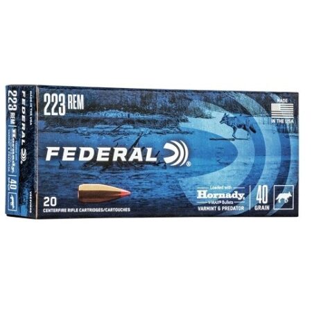 Federal .223 Remington 40 Gr. Hornady V-Max Polymer Tip- Box of 20