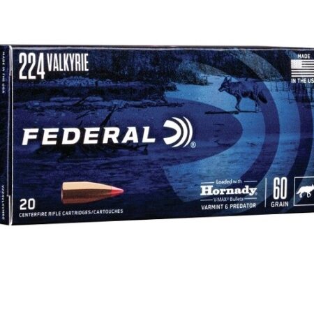 Federal .224 Valkyrie 60 Gr. Hornady V-Max- Box of 20
