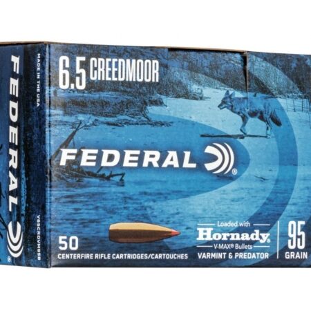Federal Varmint & Predator 6.5 Creedmoor 95 Gr. Hornady V-Max- Box of 50