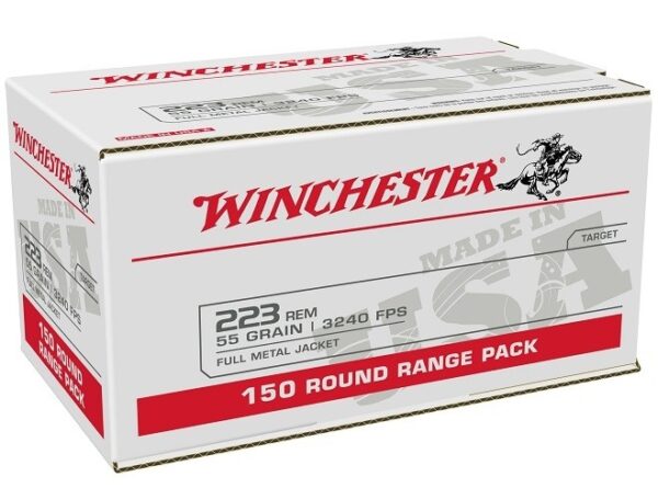 Winchester USA .223 Remington 55 Gr. Full Metal Jacket- Range Pack of 150