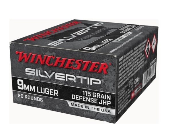 Winchester Silvertip 9mm Luger 115 Gr. Defensive Jacketed Hollow Point- Box of 20