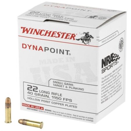 Winchester Dynapoint .22 Long Rifle 40 Gr. Copper Plated Hollow Point- Box of 500