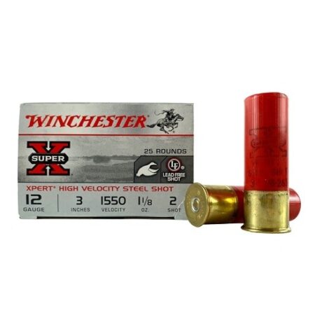 Winchester Super-X High Velocity 12 Gauge 3" 1-1/8 oz #2 Steel Shot- Box of 25