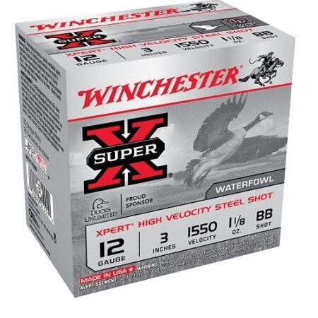 Winchester Super-X High Velocity 12 Gauge 3" 1-1/8 oz BB Steel Shot- Box of 25