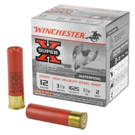 Winchester Super-X High Velocity 12 Gauge 3-1/2" 1-1/4 oz #2 Steel Shot- Box of 25