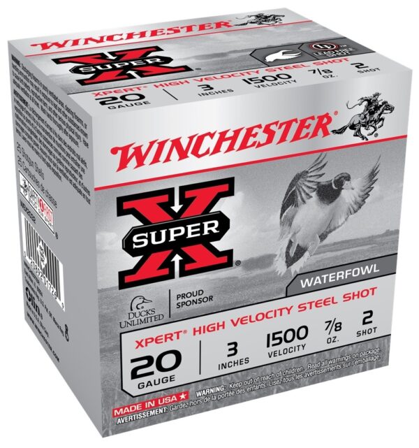 Winchester Super-X High Velocity 20 Gauge 3" 7/8 oz #2 Steel Shot- Box of 25