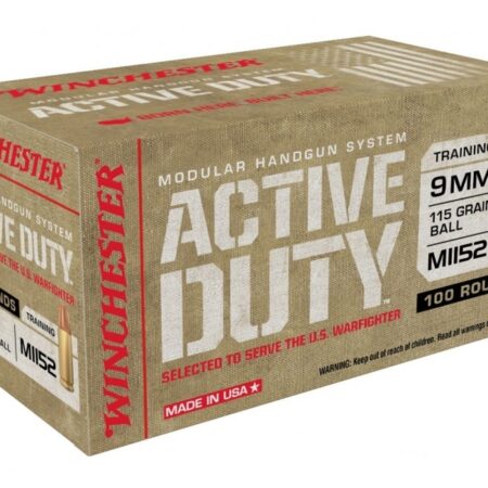 Winchester Active Duty Milspec 9mm Luger 115 Gr. M1152 Full Metal Jacket- Box of 100