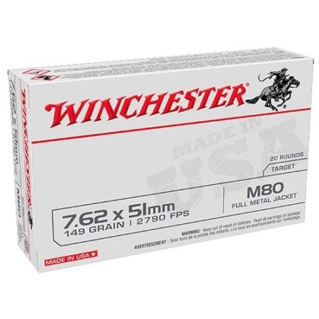 Winchester USA 7.62x51mm 149 Gr. M80 Full Metal Jacket- Box of 20