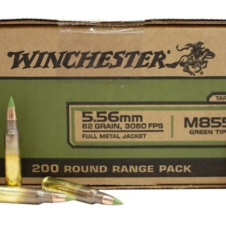 Winchester USA 5.56x45 NATO 62 Gr. M855 Penetrator Full Metal Jacket- Range Pack of 200