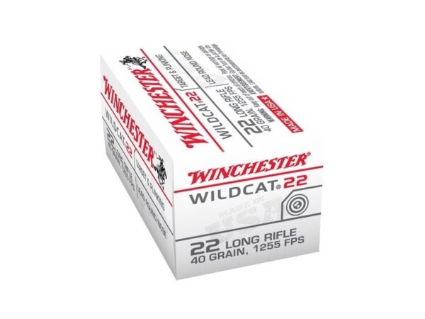 Winchester Wildcat .22 Long Rifle 40 Gr. Lead Round Nose- Box of 50