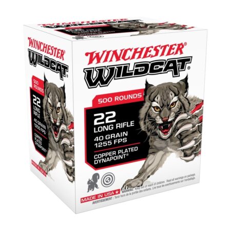 Winchester Wildcat .22 Long Rifle 40 Gr. Copper Plated Dynapoint- Box of 500