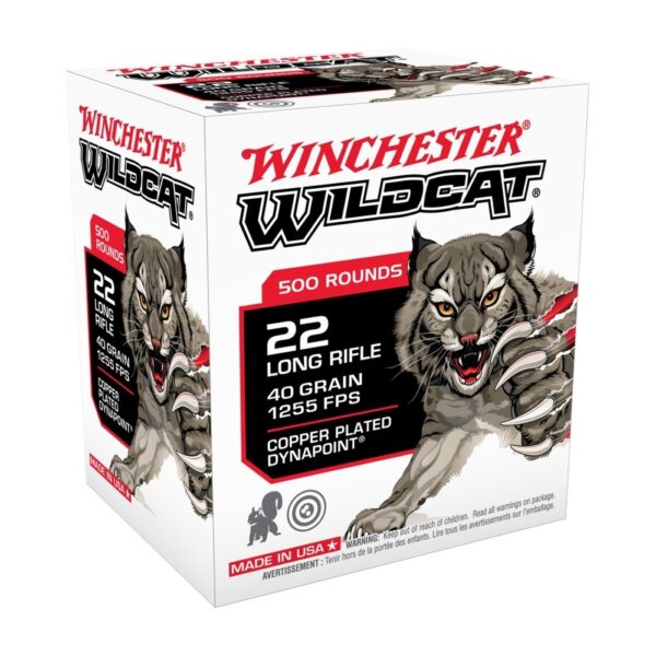 Winchester Wildcat .22 Long Rifle 40 Gr. Copper Plated Dynapoint- Box of 500