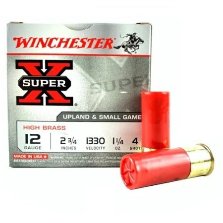 Winchester Super-X High Brass 12 Gauge 2-3/4" 1-1/4 oz #4 Shot- Box of 25