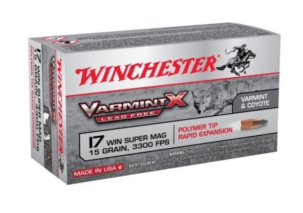 Winchester Varmint X .17 Winchester Super Magnum 15 Gr. Rapid Expansion Polymer Tip- Lead-Free- Box of 50