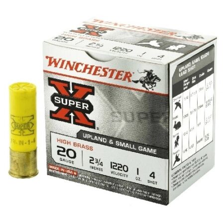 Winchester Super-X High Brass 20 Gauge 2-3/4" 1oz #4 Shot- Box of 25