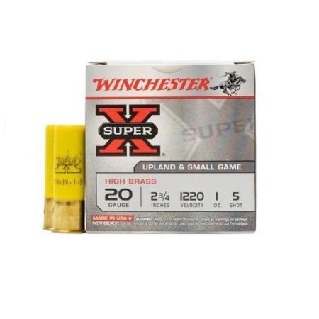 Winchester Super-X High Brass 20 Gauge 2-3/4" 1oz #5 Shot- Box of 25