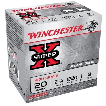 Winchester Super-X High Brass 20 Gauge 2-3/4" 1oz #8 Shot- Box of 25