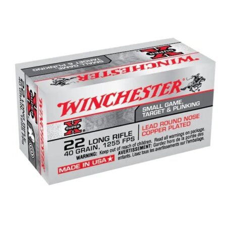 Winchester Super-X .22 Long Rifle 40 Gr. Plated Lead Round Nose- Box of 50