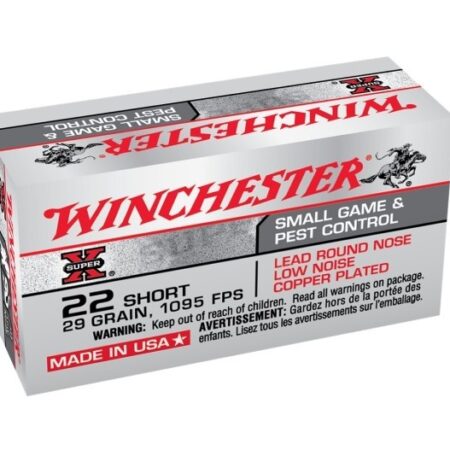 Winchester Super-X .22 Short 29 Gr. Copper Plated Lead Round Nose- Box of 50