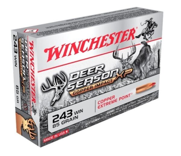 Winchester Deer Season XP Copper Impact .243 Winchester 85 Gr. Copper Extreme Point Polymer Tip- Lead-Free- Box of 20
