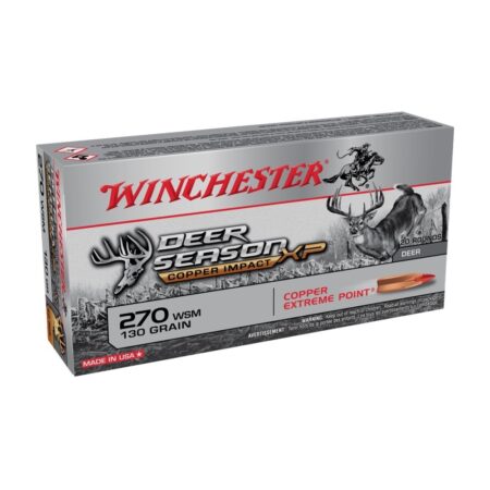 Winchester Deer Season XP Copper Impact .270 Winchester Short Magnum(WSM) 130 Gr. Copper Extreme Point Polymer Tip- Lead-Free- Box of 20